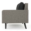 GDFStudio Hensley Outdoor Wicker 5 Seater V-Shape Sectional Sofa Chat Set with Cushions, Mixed Black/Dark Gray - 4 of 4