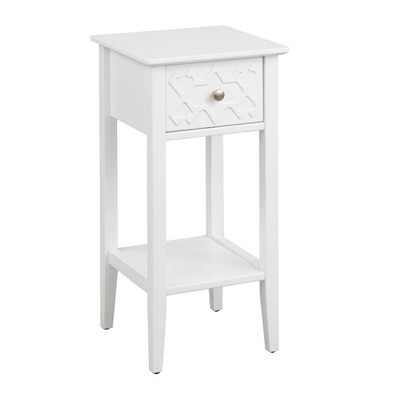 Raya End Table White - Buylateral: Chic Boutique Style, Storage Drawer, Lower Shelf
