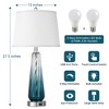 ROTTOGOON 27.5" Glass Table Lamps for Living Room with USB A+C Ports, Dimmable Touch Control Nightstand Lamp, Bedrooms Decor, Green, 2 Pack - 4 of 4