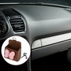 Unique Bargains 1 Pcs Car Trash Can Hanging Trash Bin 3.5" Length 2.0" Width 4.3" Height Pink Brown Faux Leather - 2 of 4