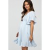 PinkBlush Light Blue Smocked Front Ruffle Hem Maternity Dress - 3 of 4