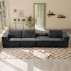 Wooakway 104"W*24"H Beige/Green/Gray/Black 4 Seat Sectional Sofa Small Space Armrest Soft Touch 5 Pillows Luxury Plush Easy Assembly - 3 of 4