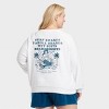 Women's Blue Mermaid Surf Shop Graphic Sweatshirt - White - 2 of 3