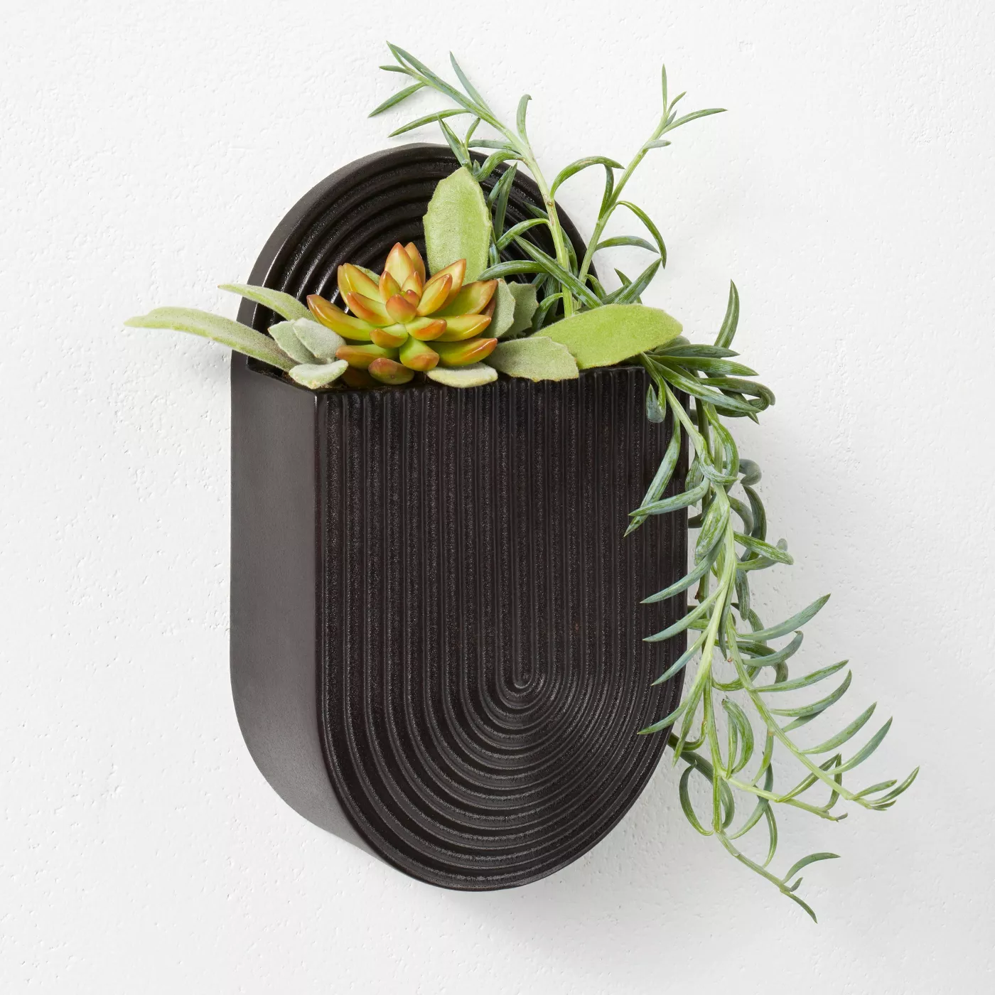 10.23" x 2.6" Wall Mounted Stoneware Planter Black - Hilton Carter for Target - image 2 of 5