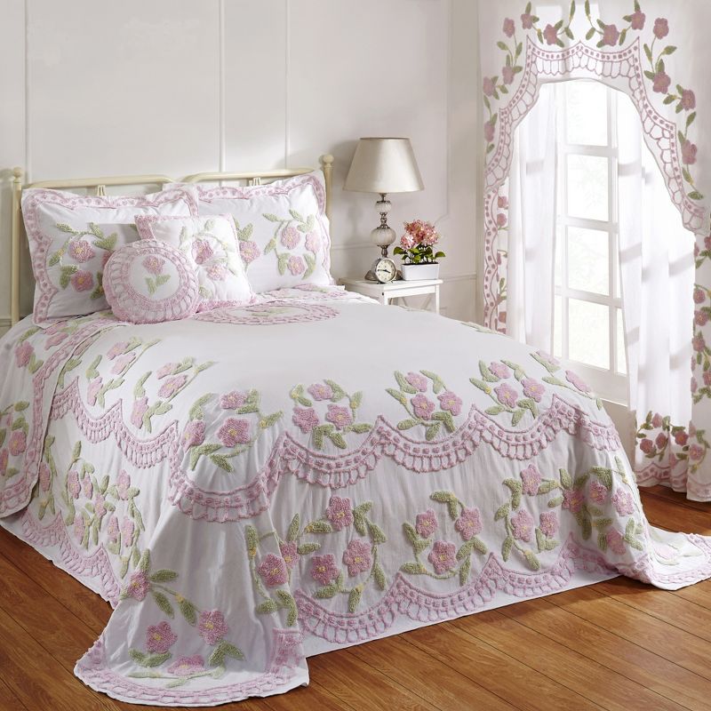 Bloomfield Collection Floral Design 100% Cotton Tufted Unique Luxurious Bedspread - Better Trends, 1 of 4
