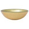 vidaXL Basin Tempered Glass 16.5 in. Gold - image 2 of 4