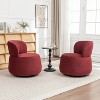 SEYNAR Contempoary Velvet 360 Degree Swivel Round Accent Chair with Metal Base Set of 2 - 3 of 4