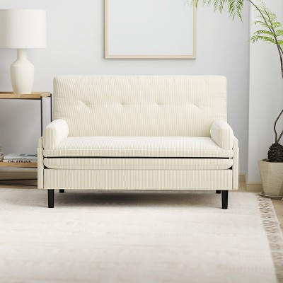 GDFStudio Uma Modern 55.11'' Convertible Corduroy Upholstered Loveseat Sofa