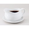 HIC Hotel Gravy Sauce Boat with Saucer Stand, Fine White Porcelain, 24-Ounces - 2 of 4