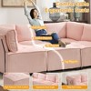 U-Shaped Sectional Sofas with Reversible Chaise, Luxurious Corduroy Upholstery, Deep Seat Comfort & Durable Support Perfect for Living Room - 4 of 4