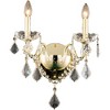Elegant Lighting St. Francis 2 light Gold Wall Sconce Clear Royal Cut Crystal - 2 of 4