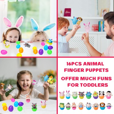 Детские куклы Garvee Plush Animal Finger Puppets in Pre-filled Easter Eggs - Kids Easter Egg Hunt Toys, Basket Stuffers, Goodie Bag Fillers, Party, Mini Keychains — фото 7