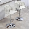 360°Swivel Bar Stools Set of 2, Adjustable Counter Height Bar Chairs with Woven Back & Footrest,for Kitchen Island, Cafe, Pub - 2 of 4