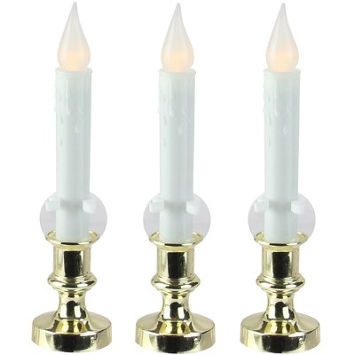 Northlight 3ct Battery Operated LED Flickering Window Christmas Candle Lamps 8.5" - Clear