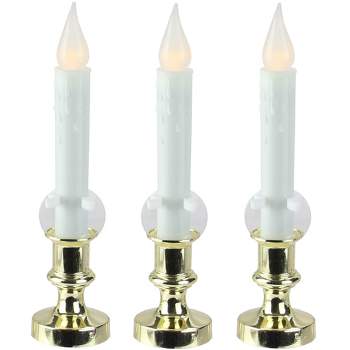 Northlight 3ct Battery Operated LED Flickering Window Christmas Candle Lamps 8.5" - Clear