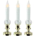 Northlight 3ct Battery Operated LED Flickering Window Christmas Candle Lamps 8.5" - Clear