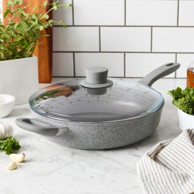 Gray 3.9-qt Aluminum Nonstick Sauté Pan with Glass Lid