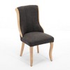 CLIHOME Set of 2 Mid-Century Style Dining Chairs with Curved Wood Trim & Sculpted Legs, Upholstered Comfort Accent Seating - 3 of 4