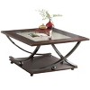 NicBex Vintage Square Dark Brown Coffee Table with Creative Storage Base,Birch Veneer Finish Side Table,Center Table for Living Room - 2 of 4