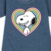 Girls' - Peanuts - Snoopy Heart Graphic Short Sleeve Fleece Dress - 2 of 4
