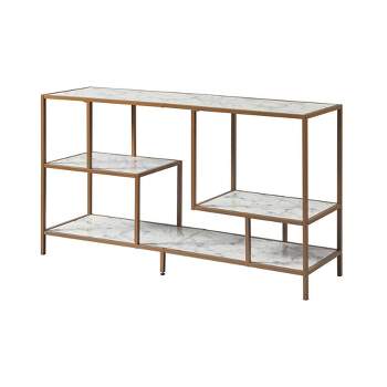 Marmo Faux Marble Top TV Stand for TVs up to 60" Gold - Teamson Home