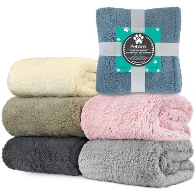 Small Dusty Blue Waterproof Sherpa Pet Blanket