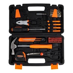 57 Piece Tool Set, Portable Small Tool Kit, General Household Hand Kit with Plastic Toolbox Storage Case for Home Maintenance - 1 of 4
