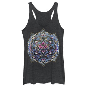 Women's CHIN UP Paisley Mandala Racerback Tank Top - 1 of 3