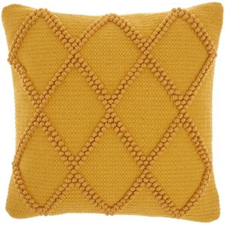 18"x18" Life Styles Diamond Lattice Square Throw Pillow Yellow - Mina Victory