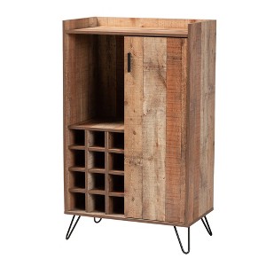 Mathis Wood and Wine Cabinet Brown/Gold - Baxton Studio - 1 of 4