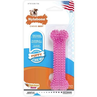 Nylabone Puppy Chew Dental Bone Chew Toy - Pink (3.75")