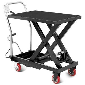 Hydraulic Lift Table Cart, 500 LBS Capacity 28.5 in Height Scissor Lift, Lift Carts with 4 Wheels for Material Handling in Warehouse, Workshop - 1 of 4