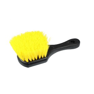 Unique Bargains Black Short Handle Wheel Tire Brush Yellow Soft Bristle Car Wash Brush for Car Tire Cleaning Dirt Road Grime - 1 of 4
