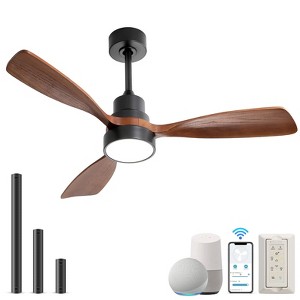 HOMLUX 48" Remote Control Ceiling Fan w/LED Lights 6-Speed Reversible Motor - 1 of 4