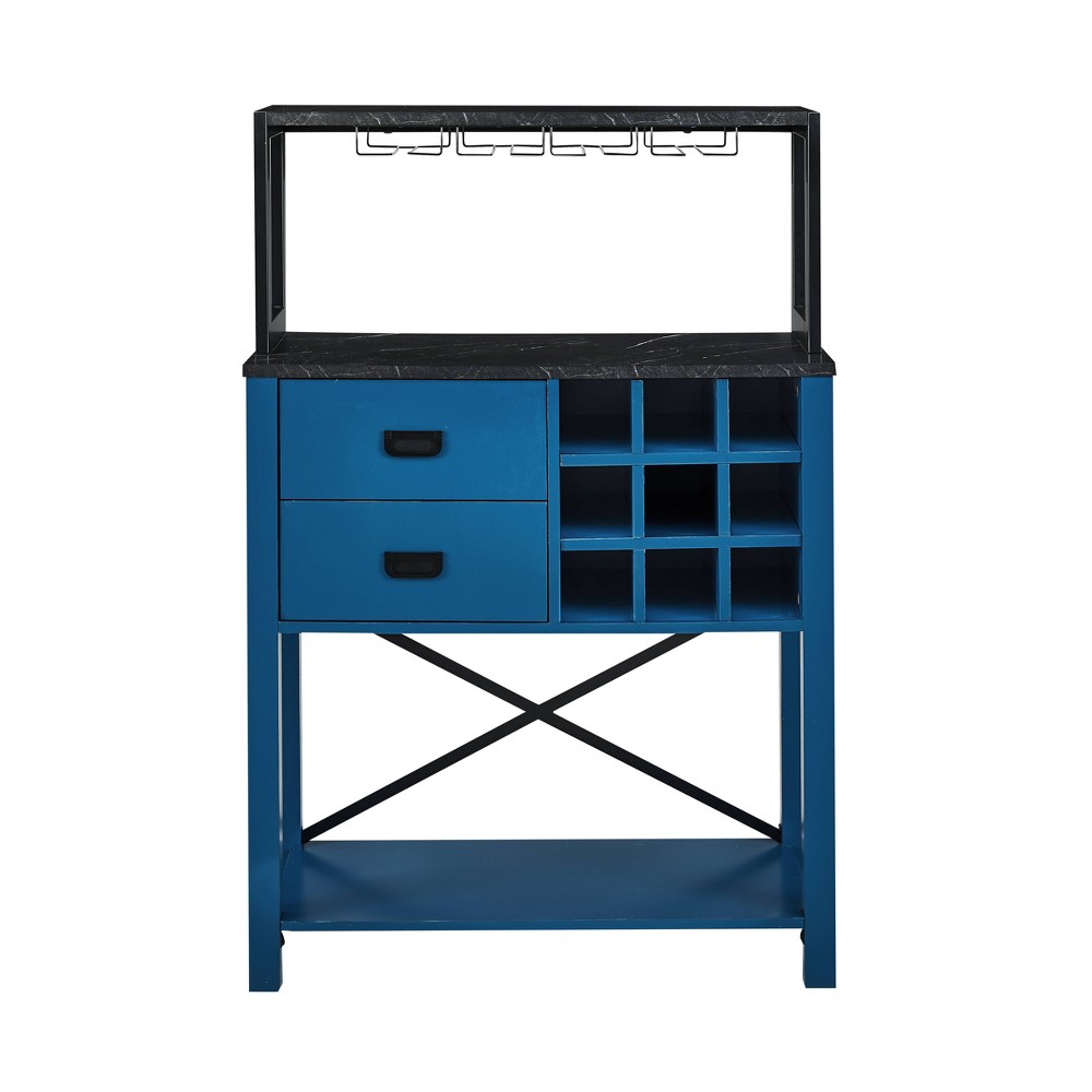 Photos - Display Cabinet / Bookcase 32" Buffet Bar Cabinet Blue - Home Essentials