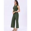 INSPIRE CHIC Women's Dressy Casual One Piece Outfits Sleeveless Crewneck Wide Leg Summer Jumpsuit - 4 of 4