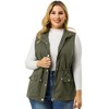 Agnes Orinda Women's Plus Size Utility Cargo Pockets Drawstring Waist Sleeveless Scrub Vests - 4 of 4