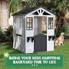 Wooden Kids Playhouse with Play Kitchen, Adventures Cottage for Backyard, Outdoor Toddler Playhouse - 3 of 4