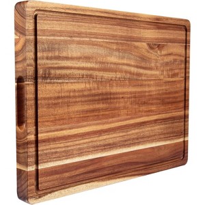 EcoSummer 2 Pack Large Acacia Wood Cutting Boards 20x15" – 1.5" Thick Butcher Blocks with Juice Groove for Meat & Veggies. - 1 of 4