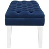 Modway Valet Upholstered Bench in Navy – Tufted Performance Velvet Seat with Clear Acrylic Legs for Bedroom or Entryway - 3 of 4