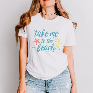 Simply Sage Market Take Me To The Beach Short Sleeve Tee - S - White - 1 of 4