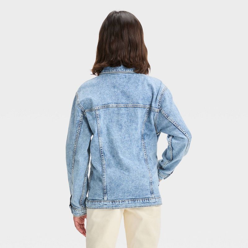 Girls' Oversized Jacket - art class™ Blue Denim, 3 of 5