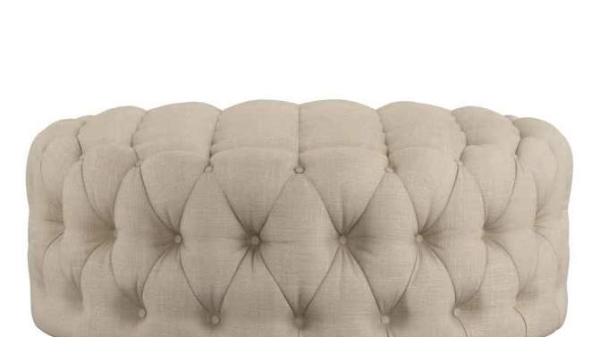 Beekman Place Button Tufted Round Cocktail Ottoman - Inspire Q&#174;, 2 of 6, play video
