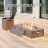 Evita 50,000 BTU Outdoor Fire Pit Table with LED Light, Propane Tank, Windshield, Glass Stone and Rain Cover-42*20*12 Inch - 4 of 4