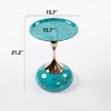 NicBex Mermaid Tail Round End Table Living Room, Metal Pedestal Side Table with Tray Top, Modern Bedroom Nightstand, Small Coffee Table, Small Table - 2 of 4