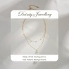 Clotth Layered Pearl Necklace Gold and Silver, Dainty Chain with Daisy Pendant, 925 Sterling Silver and Baroque Pearl Necklace - 4 of 4