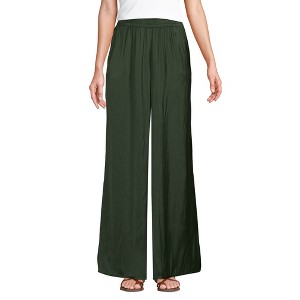Lands' End Women's Wide Leg Fluid Palazzo Pants - 1 of 4