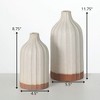 Sullivans Ribbed Ceramic Vase Set, 8.75"H & 11.75"H; Off-White - 4 of 4