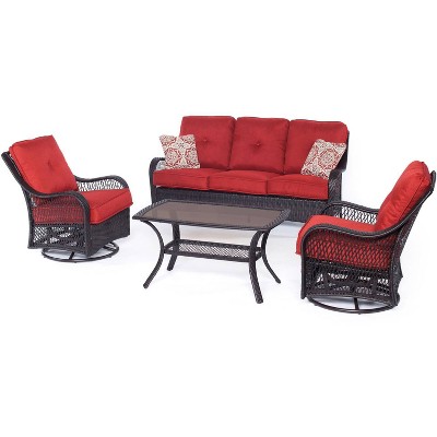 Merritt 4pc Woven Glider Chair Seating Set - Cambridge