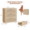 3 Drawer Rattan Dresser for Bedroom, Modern Wood Chest of Drawers, Rattan Storage Cabinet for Bedroom, Hallway, Living Room, Entryway - 2 of 4